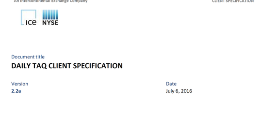 Daily TAQ Client Specification