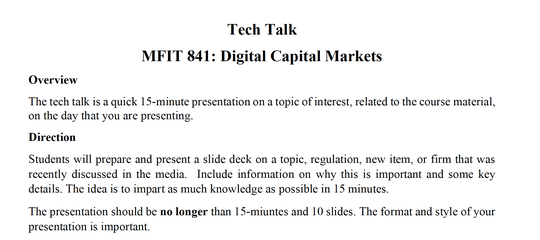 Evaluation Rubric for Tech Talks